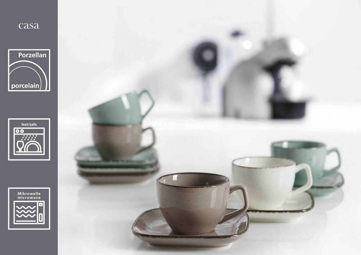 ESPRESSOTASSEN Casa Grau 80 ml 6er Set - Grau, Keramik (0.08L) - Ritzenhoff Breker
