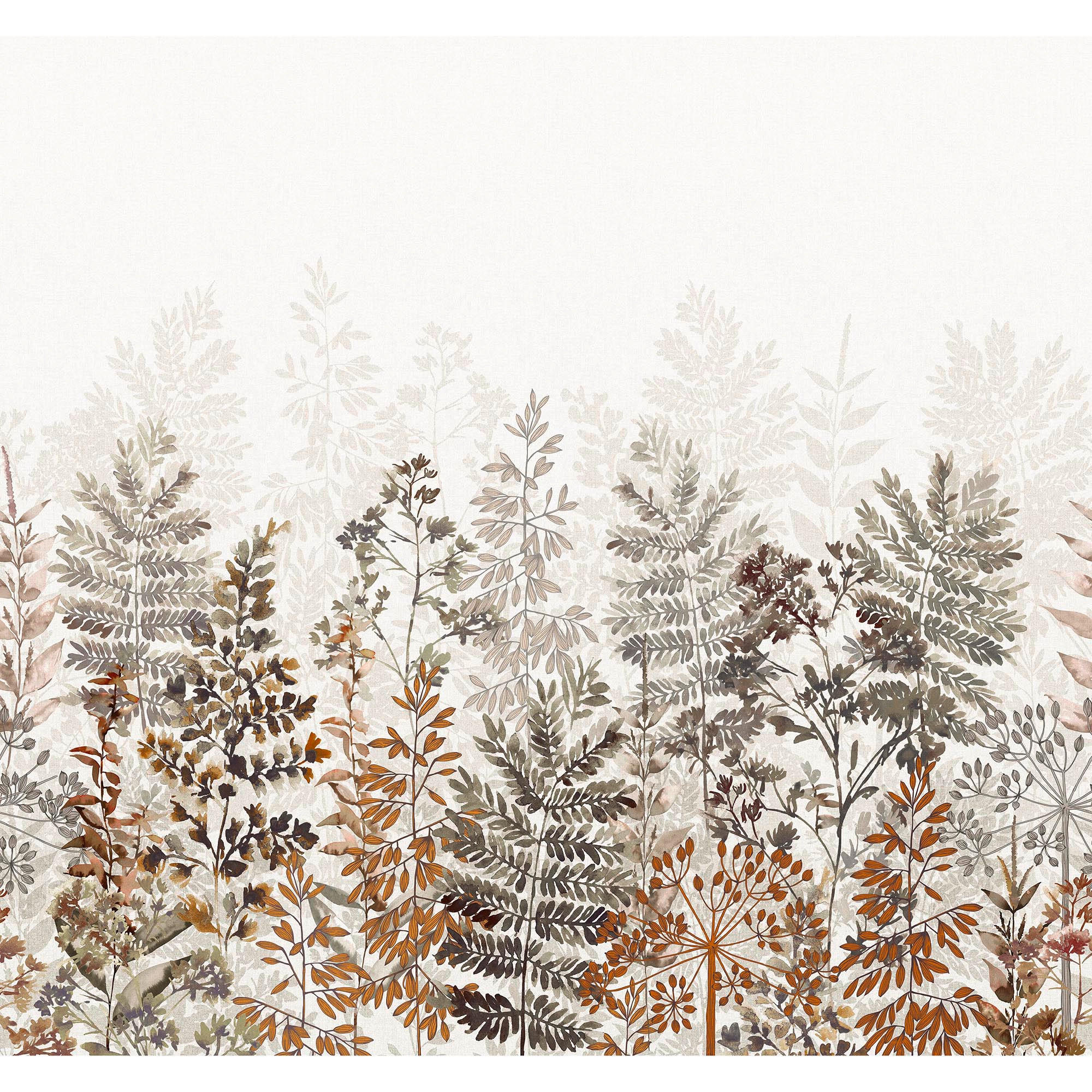 FOTOTAPETE Leaf Silhouette - Braun, Papier/Kunststoff (280/0.1cm) - Art for the Home