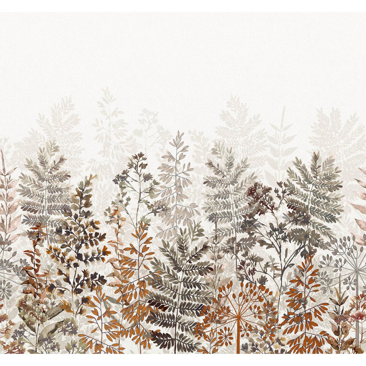 FOTOTAPETE Leaf Silhouette - Braun, Papier/Kunststoff (280/0.1cm) - Art for the Home