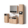 BADMÖBEL-SET Temo Artisan-Eiche 4 Teile - Anthrazit/Eiche Artisan, Holzwerkstoff (80/64/40cm) - Livinity®