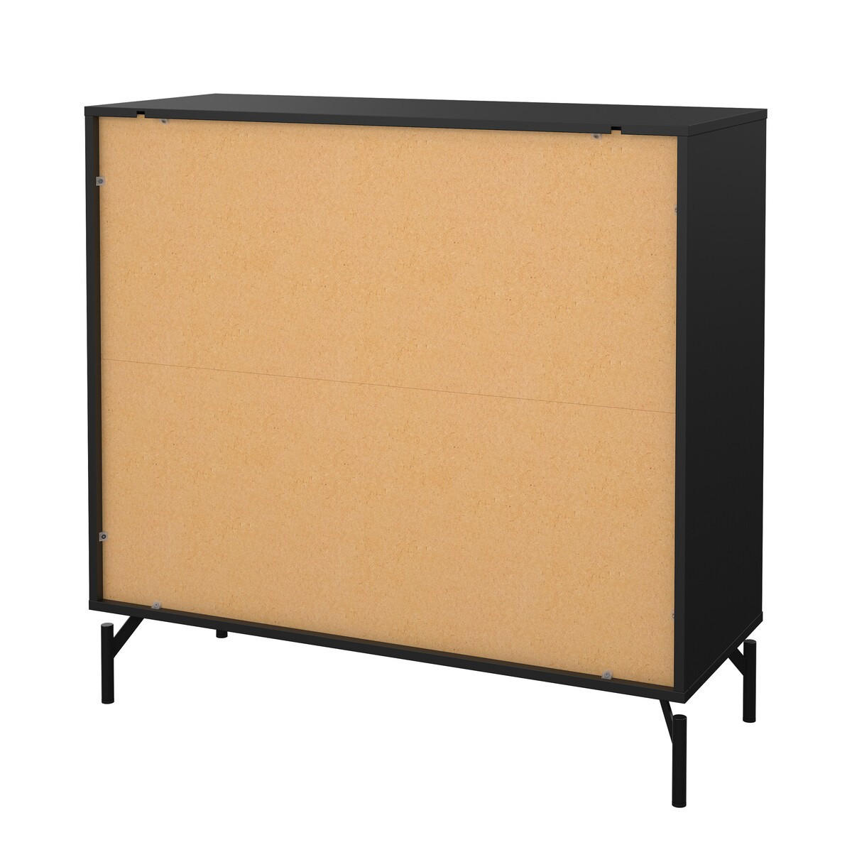 59. KOMMODE mit 4 Schubladen matt schwarz mit Metallgestell bora 98,7/39,8/95,8 cm - Schwarz, Holzwerkstoff (39.8/95.8/98.7cm) - Calicosy