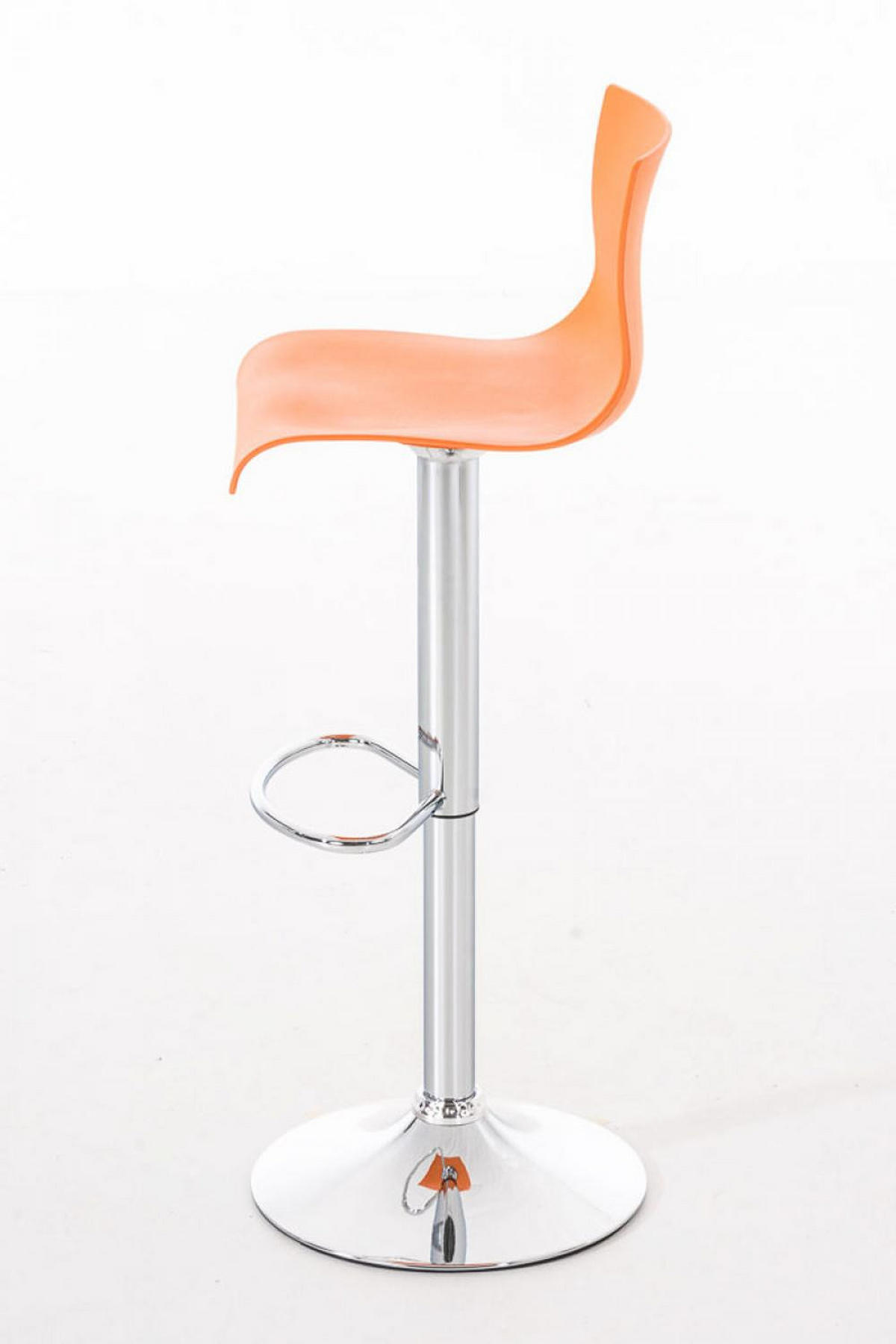 BARHOCKER 2er Set Kunststoff orange - Chromfarben/Orange, Kunststoff/Metall (39/84/36cm) - CLP
