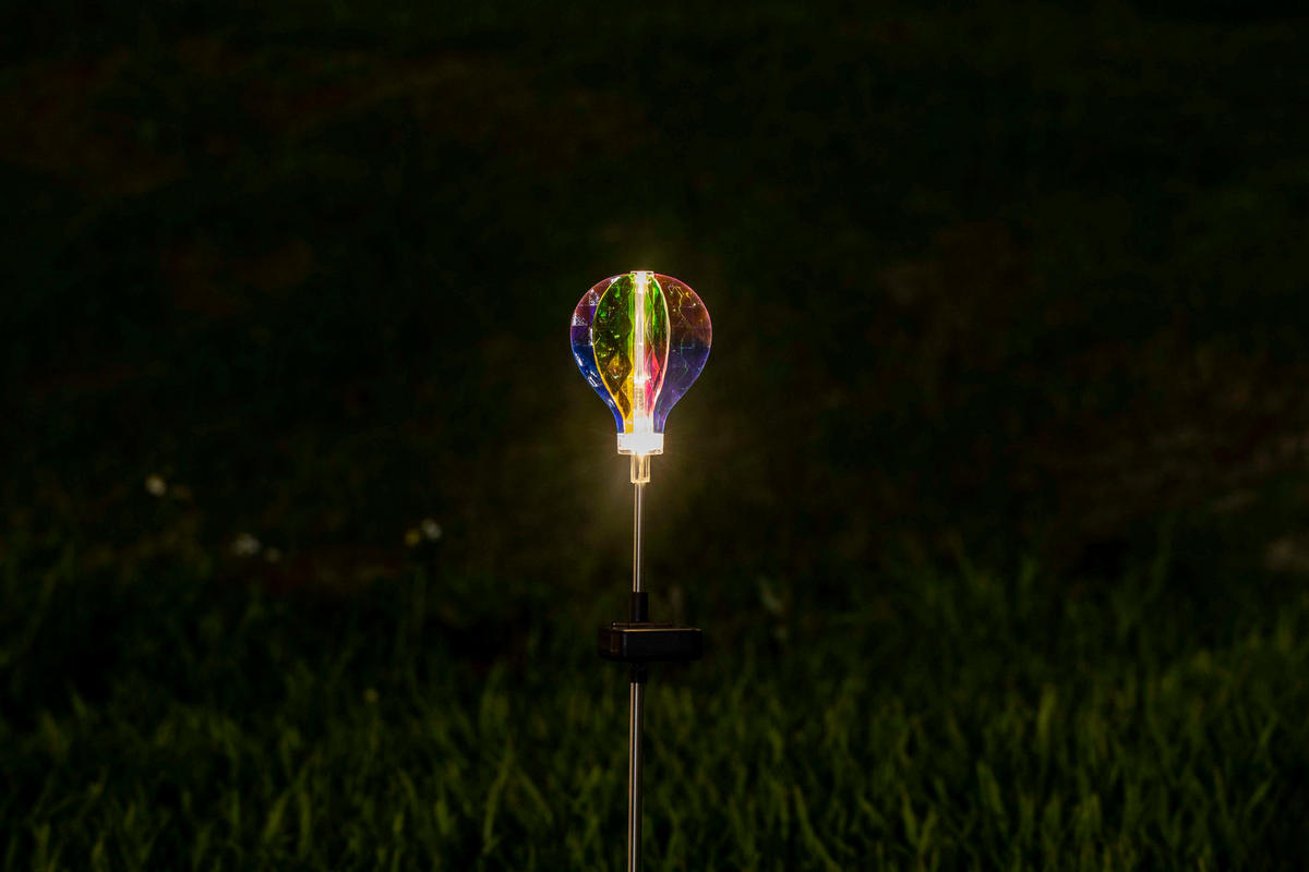 LED-SOLAR-GARTENSTÄBE Außenbereich automatische Beleuchtung umweltfreundlich einfache Installation wetterbeständig Heiluftballon Glitzer - Rot, Kunststoff (8/20/70cm) - Northpoint