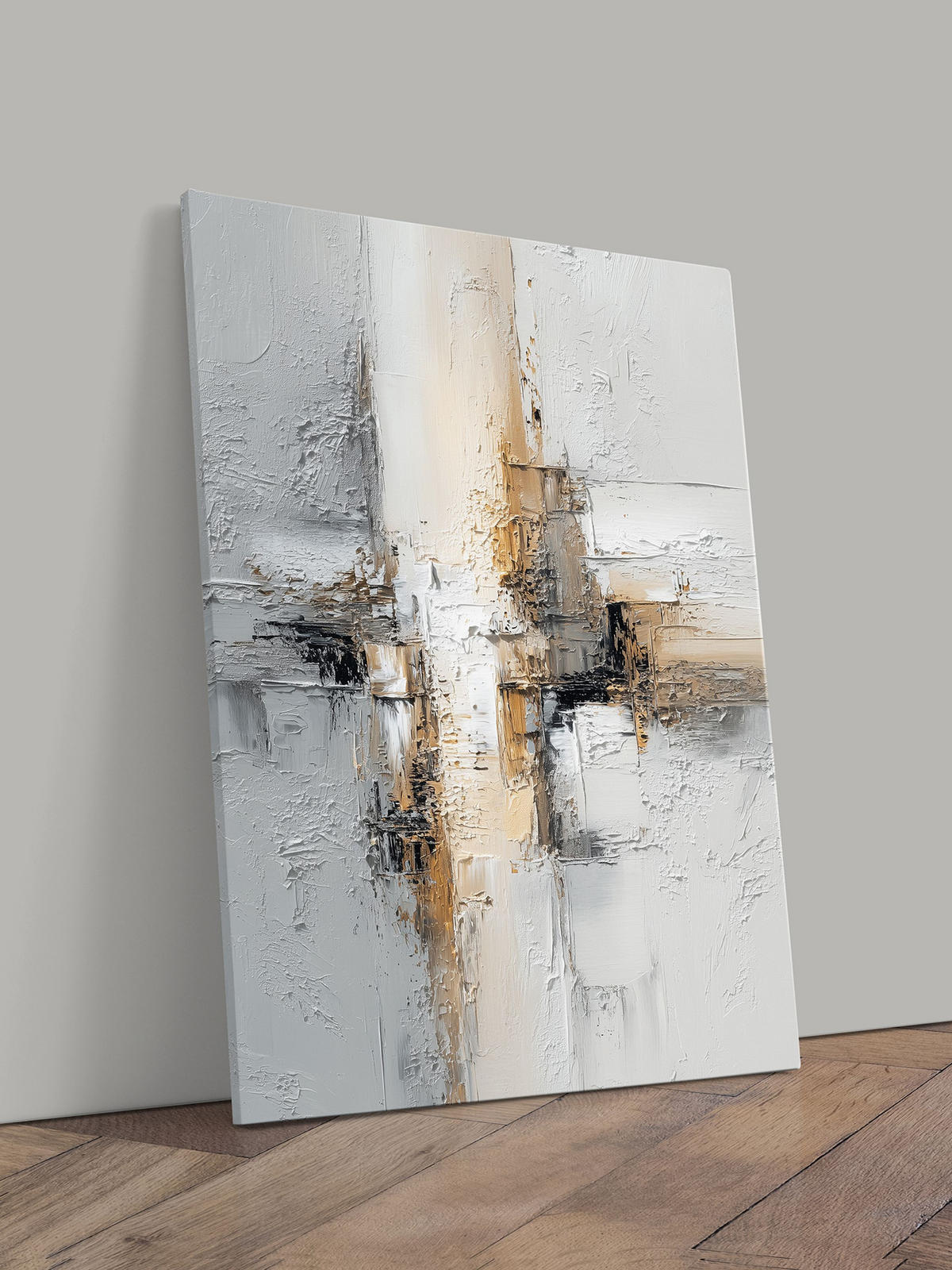 LEINWANDBILD 50x70 cm abstrakte Kunst Bild Wohnzimmer - Beige, Textil (50/70cm) - artissimo