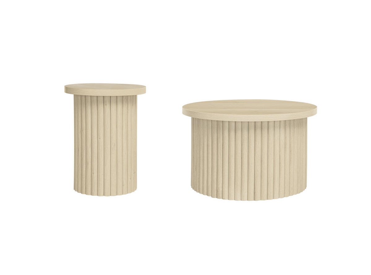 COUCHTISCH – 2er-Set mit Holzoptik - Sonoma Eiche, Holzwerkstoff (69/69/40.5cm) - Urban Meuble