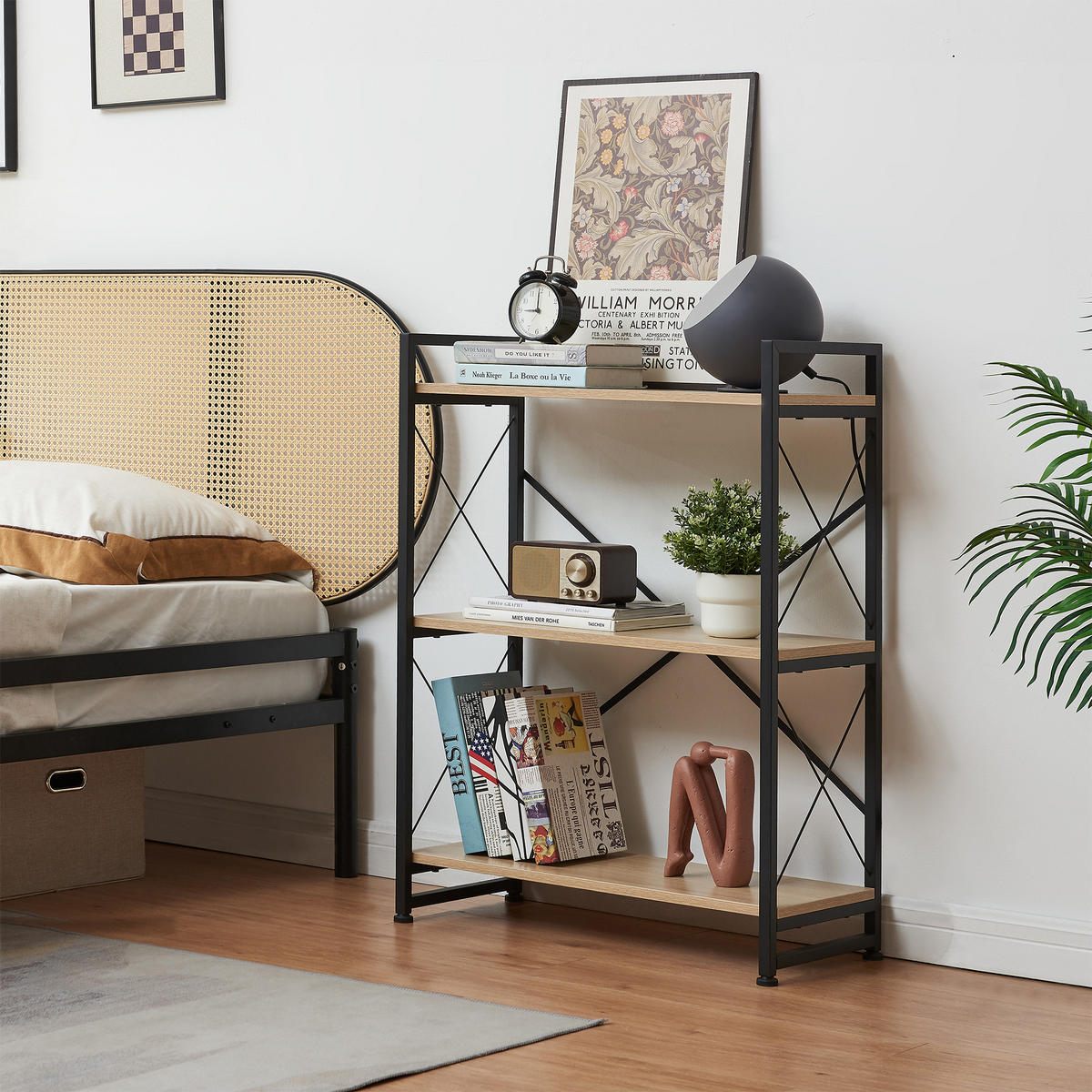 STANDREAGL Skørping - Eichefarben/Schwarz, Holzwerkstoff/Metall (65/90/30cm) - [en.casa]