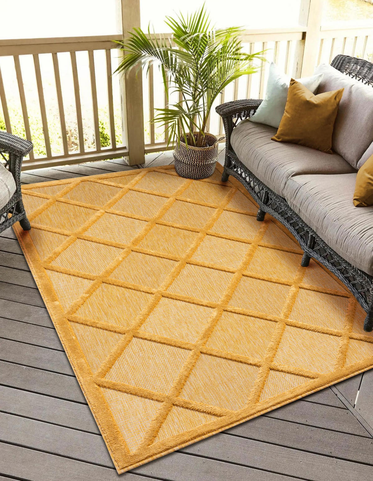 OUTDOORTEPPICH Lotta III Currygelb,Beige,Creme 100/160 cm - Currygelb, Textil (100/160cm) - My-Rug