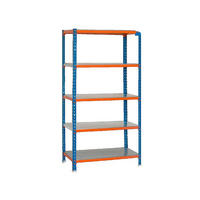 SCHWERLASTREGAL Big Metal Shark HxBxT 200 x 100 x 50 cm Fachlast 180 kg Blau-Orange - Gelb, Metall (100/200/50cm) - PROREGAL