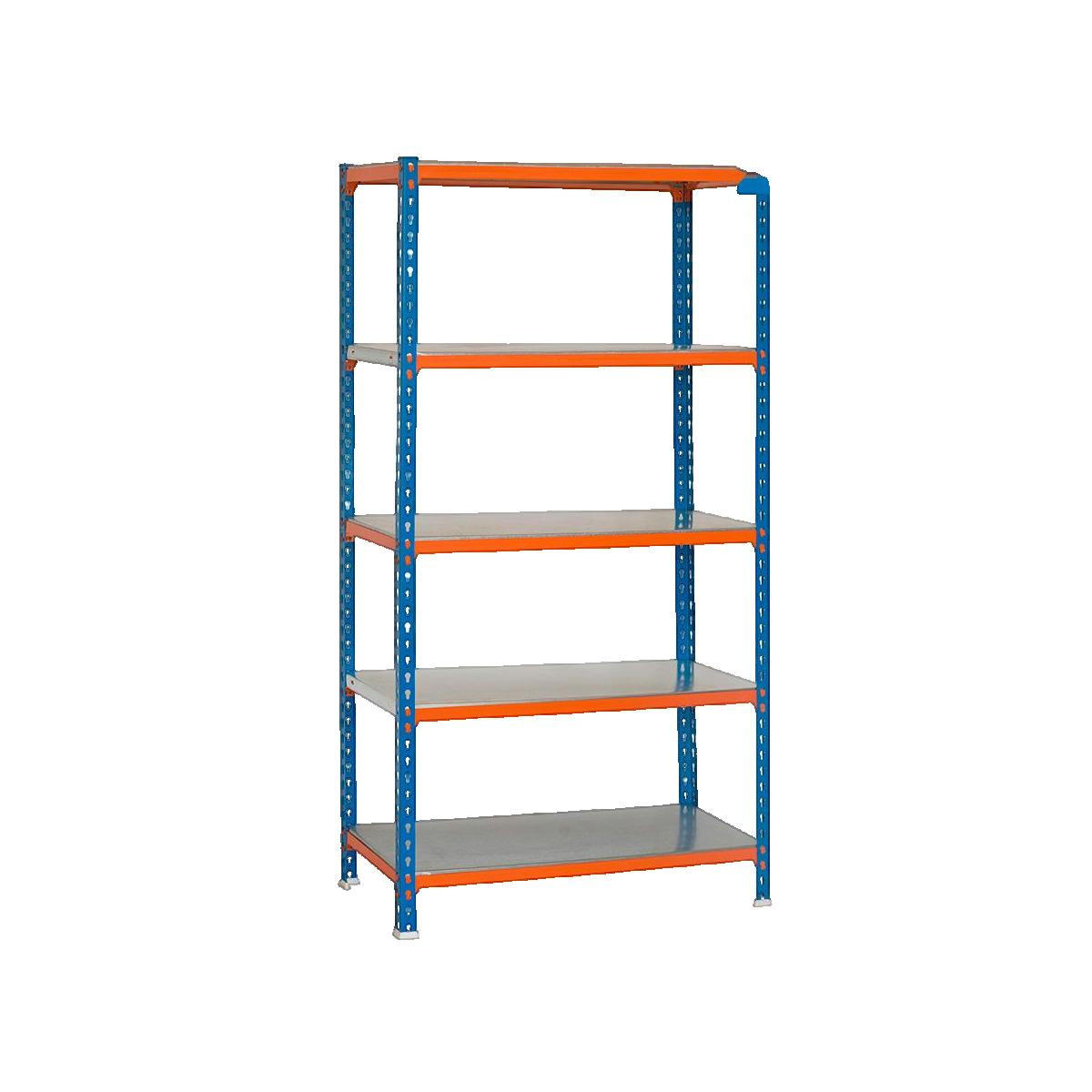 SCHWERLASTREGAL Big Metal Shark HxBxT 200 x 100 x 50 cm Fachlast 180 kg Blau-Orange - Gelb, Metall (100/200/50cm) - PROREGAL