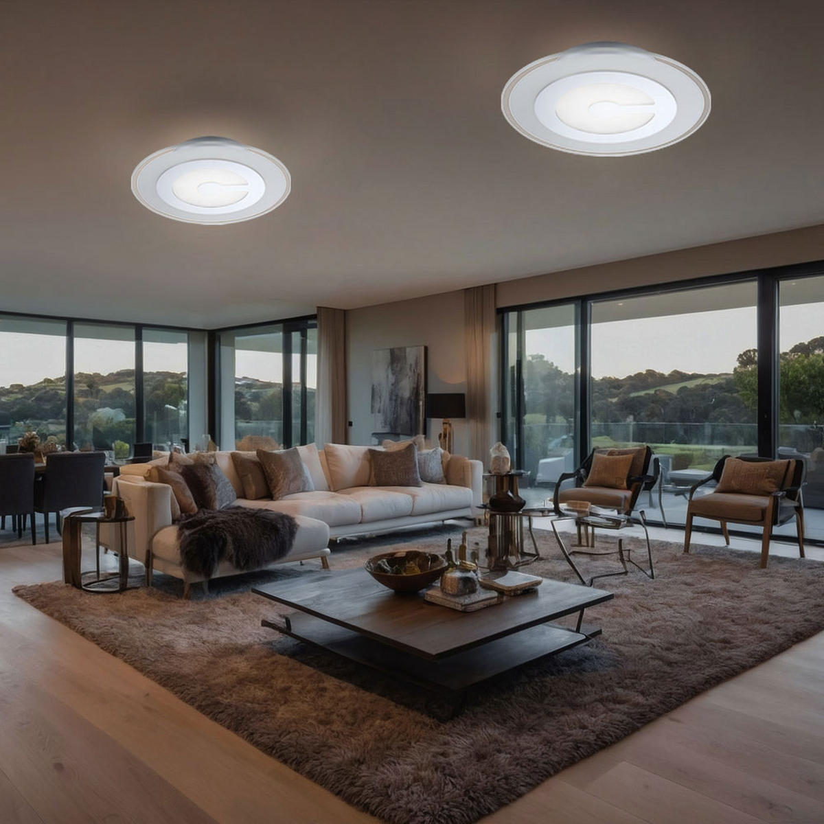 LED DECKENLEUCHTE Chrom Glas satiniert - Silberfarben, Glas (30/30/6.2cm) - Globo Lighting