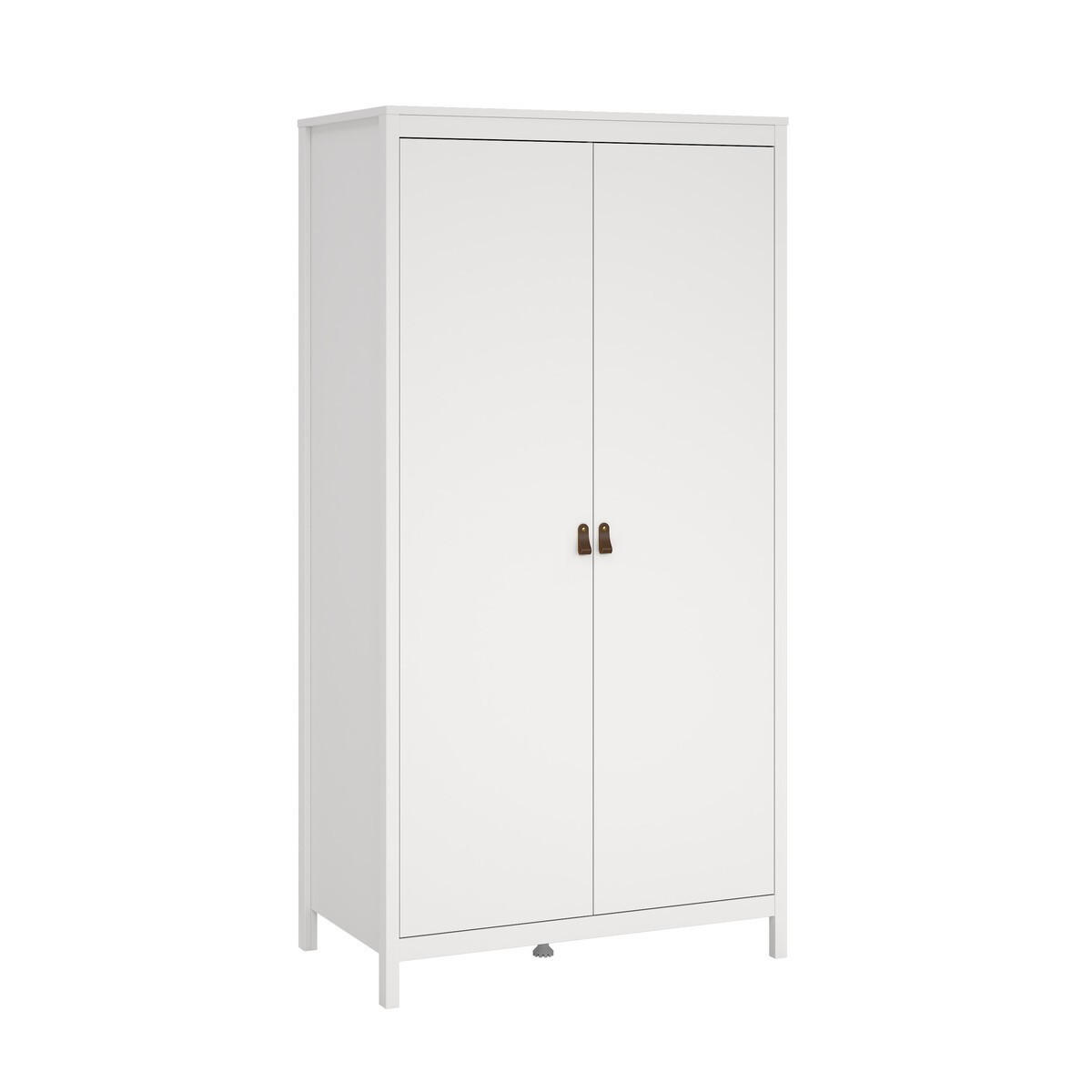 KLEIDERSCHRANK mit 2 Türen barcelone 102,3/58,4/199 cm - Weiß, Holzwerkstoff (58.4/199/102.3cm) - Calicosy