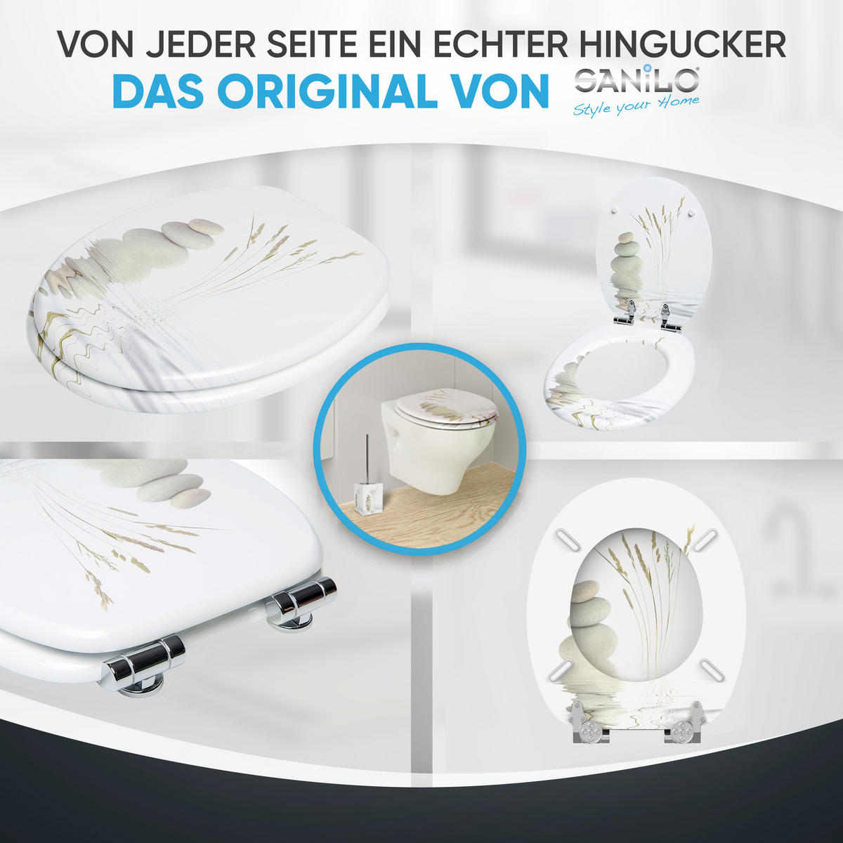 WC-SITZ mit Absenkautomatik Balance - Beige, Holzwerkstoff (38/6/47cm) - Sanilo