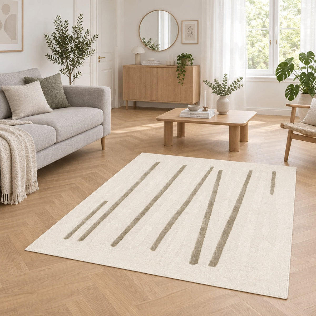 TEPPICH sehr weich mit Relief-Effekt beige - Beige, Textil (120/170cm) - AFK Living