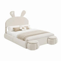 POLSTERBETT mit Stauraum 140x200 cm Samt Beige inkl. 2 Hocker - Beige, Metall (140/200cm) - Meubliv