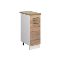 KÜCHENUNTERSCHRANK R-Line Sonoma 30 cm, AP Eiche - Weiß/Sonoma Eiche, Holzwerkstoff (30/81.6/60cm) - Vicco