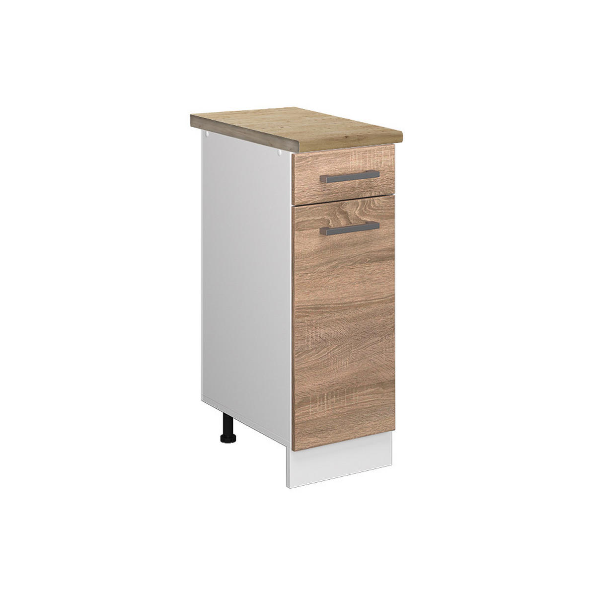 KÜCHENUNTERSCHRANK R-Line Sonoma 30 cm, AP Eiche - Weiß/Sonoma Eiche, Holzwerkstoff (30/81.6/60cm) - Vicco