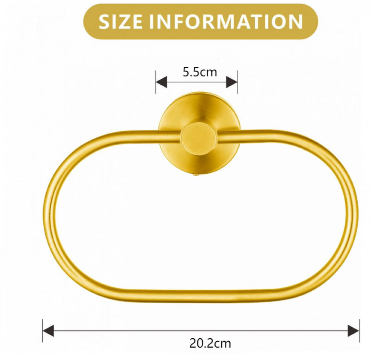 HANDTUCHSTANGE , Set mit 2 goldenen Handtuchringen - Gelb, Metall (5.5/1/20.2cm) - BELZ