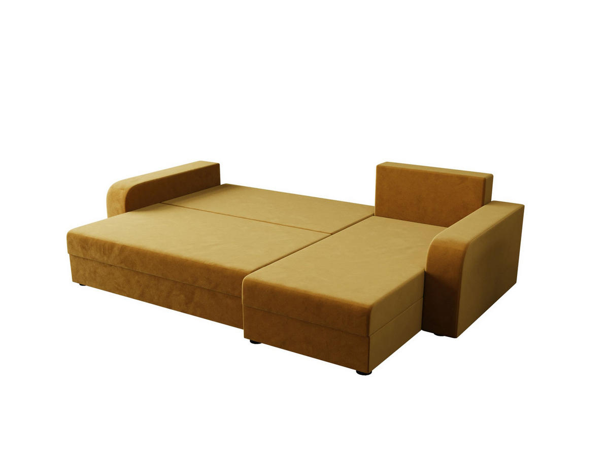 ECKSOFA HEWLET L BIS Itaka 33 Rechts mit Schlaffunktion - Currygelb, Textil (240/140cm) - Bedante