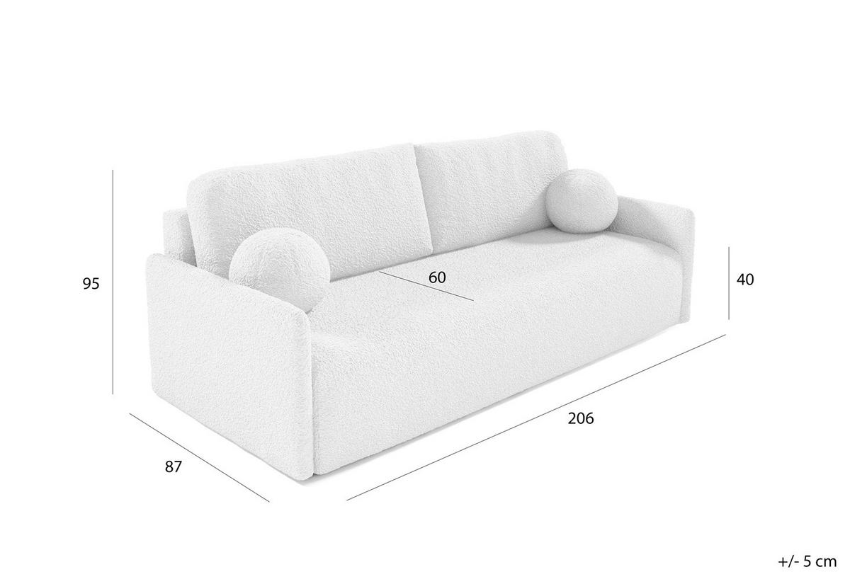 SCHLAFSOFA GLORI mit Bettkasten - QUELLE 06 - Beige, Textil (206/95/87cm) - Dekori_Interiors