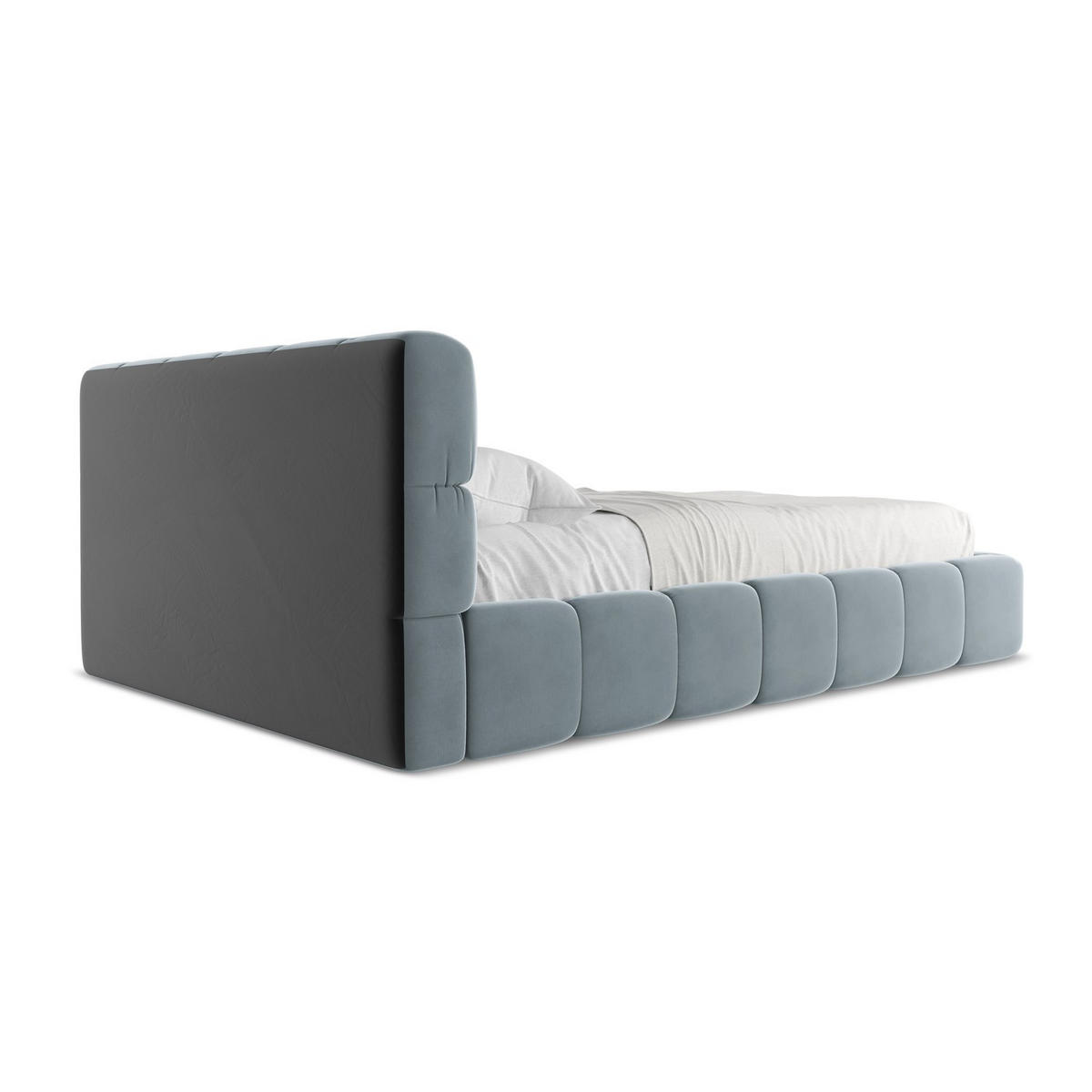 POLSTERBETT mit Bettkasten und Lattenrost 160x228 Blau - Blau/Schwarz, Kunststoff/Textil (140/200cm) - LaMiaSofa