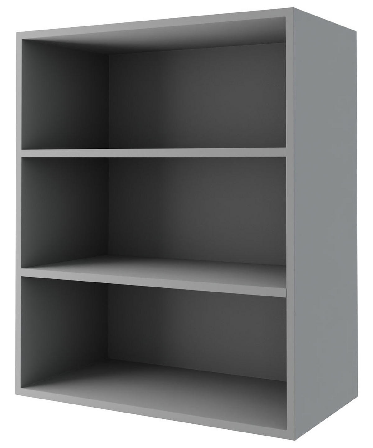 HÄNGESCHRANK Florence W2/60 Grau / RAL 1013 perlweiß HG 60 / 32,5 / 72cm - Türanschlag rechts - Weiß Hochglanz/Grau, Holz/Holzwerkstoff (60/72/32.5cm) - Feldmann-Wohnen