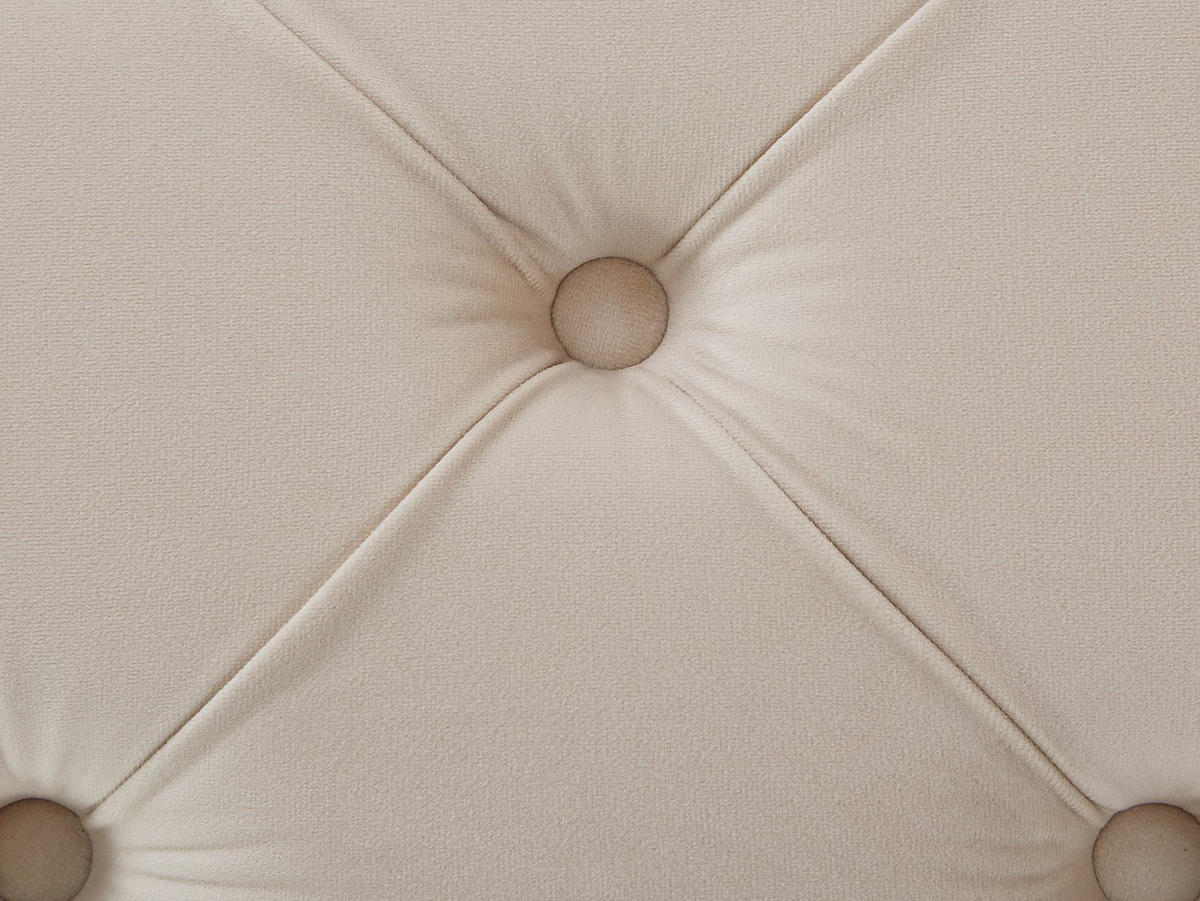 CHESTERFIELD-SESSEL - Samt - Beige - EDWINA - Beige, Textil (106/76/91cm) - Vente-Unique