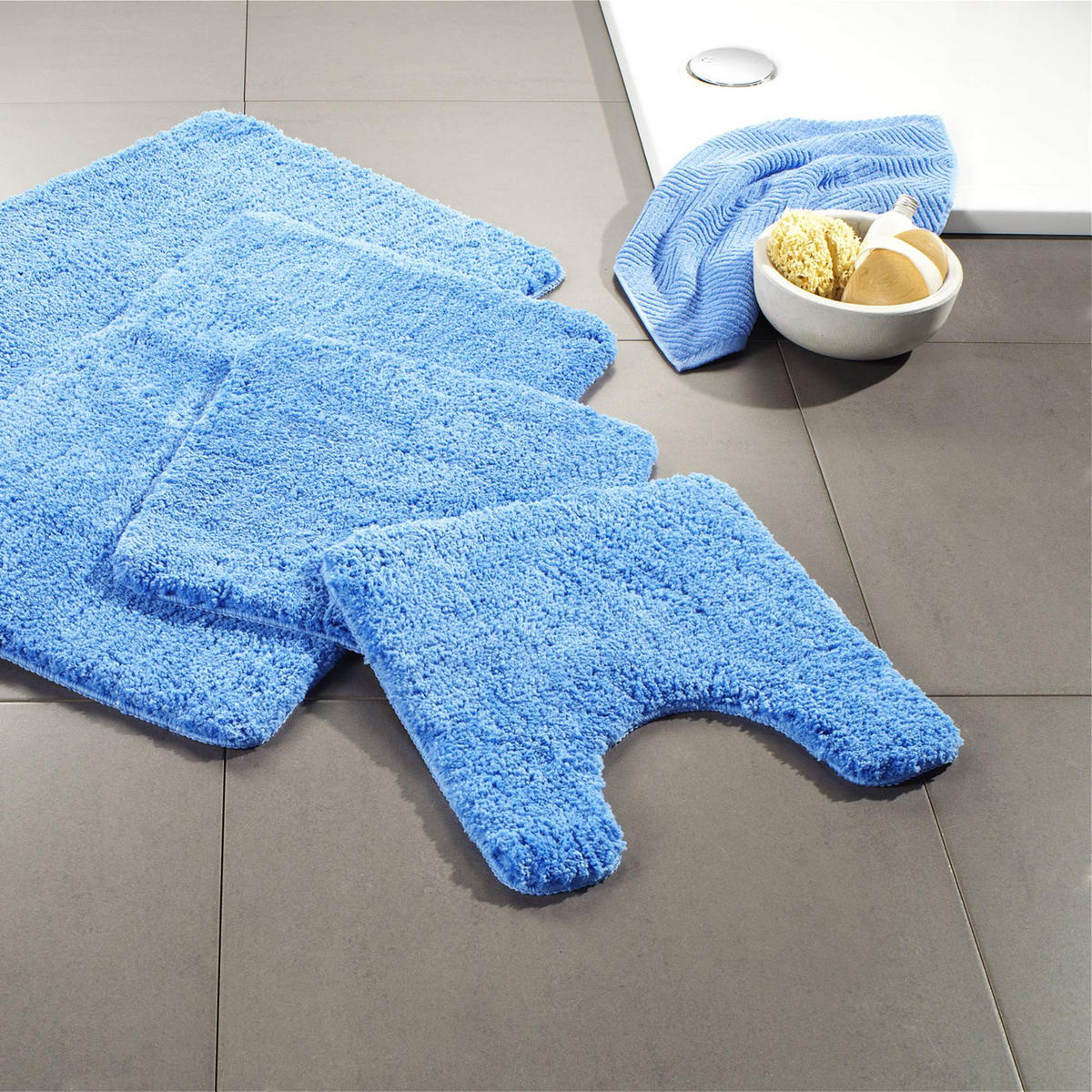 BADEMATTE Florenz - Hellblau, Textil (60/100cm) - WohnDirect