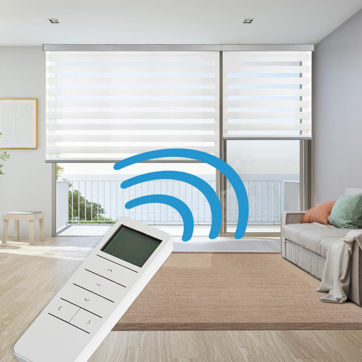 DOPPELROLLO Motorisiertes Weiß 160x250 cm - Weiß, Kunststoff (160/250cm) - STORESDECO