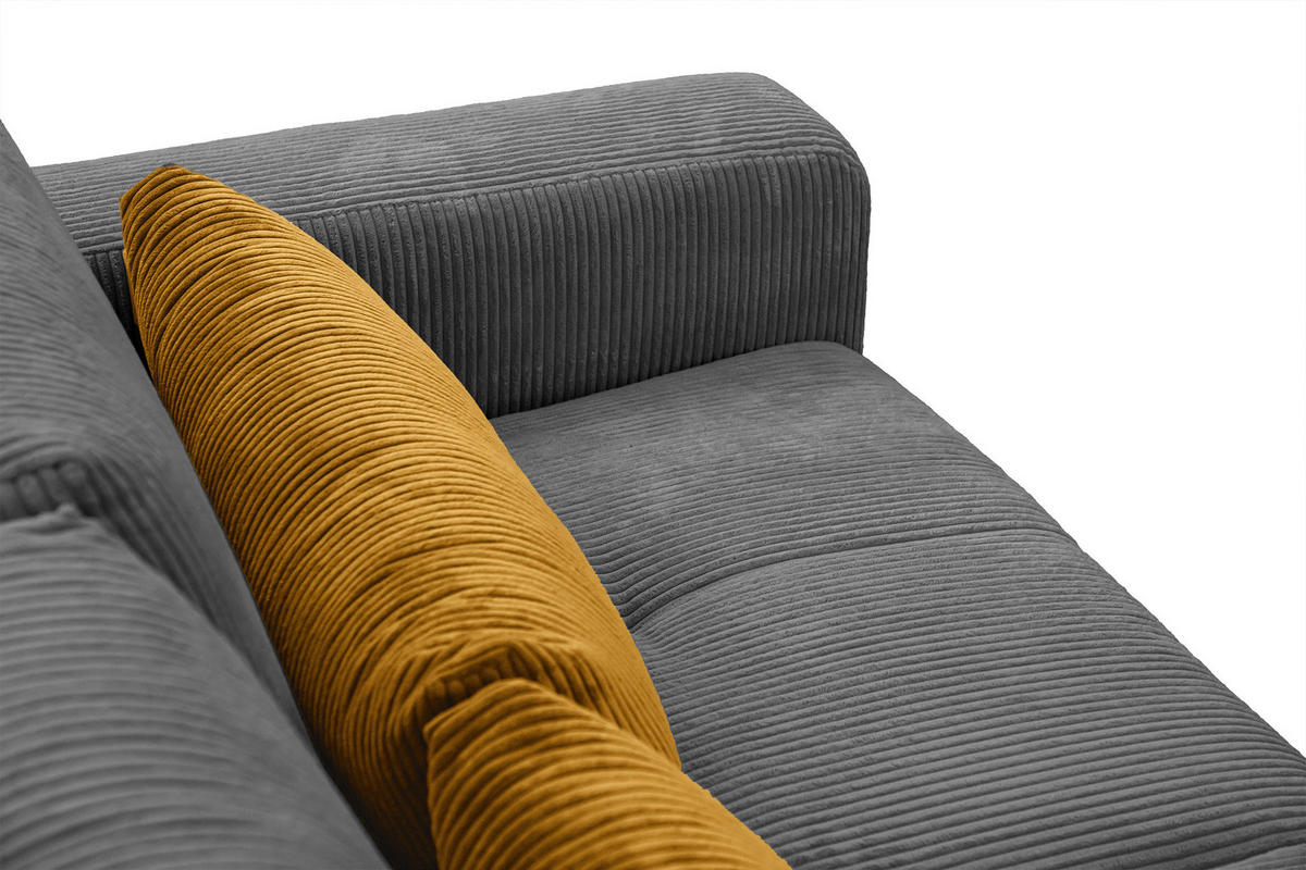 SOFA OLI 3-Sitzer, dunkelgrau - Dunkelgrau, Holz/Textil (208/91/108cm) - Courtois Laville