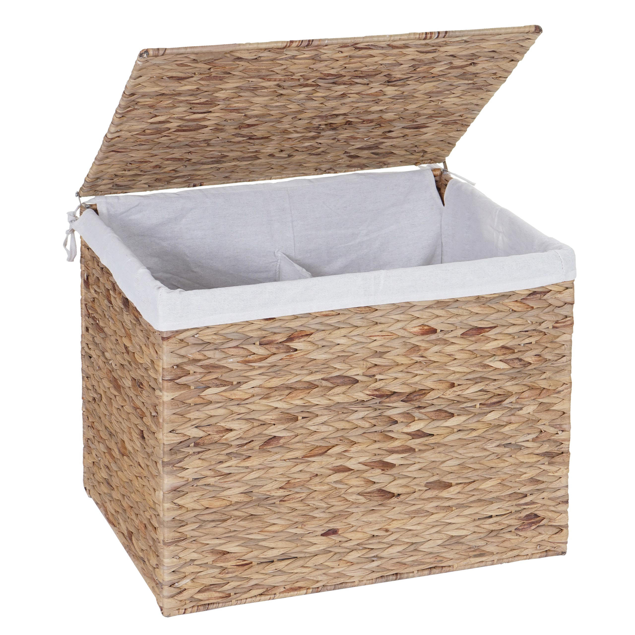 KOŠ NA PRÁDLO Dekor buk, biela farba - farba buka/biela, prírodné materiály (60/50/43cm) - MCW