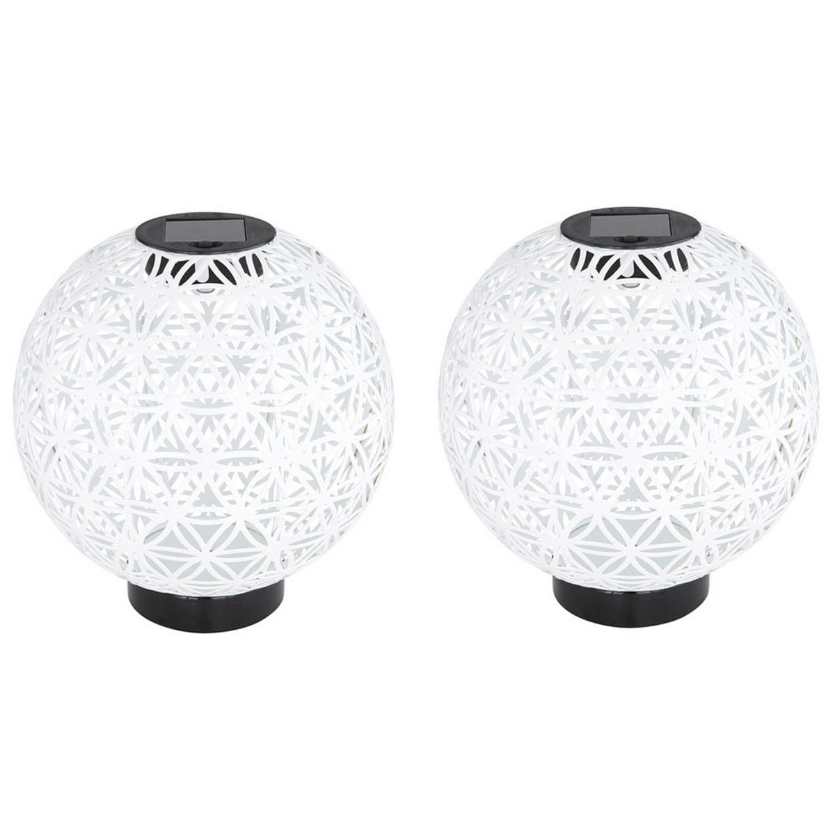 LED AUSSENLEUCHTE Kugel Beton Weiß - Weiß, Metall (20/20/21cm)