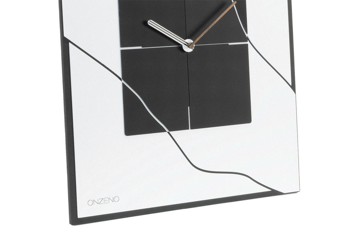 WANDUHR Design Schwarz-Weiß 40/51 cm - Schwarz, Kunststoff (2.16/50.5/1cm) - ONZENO
