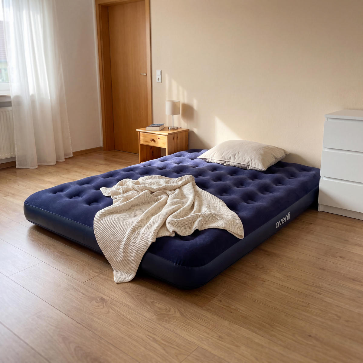 LUFTBETT Luftmatratze Camping 2 Personen 203x183x22cm blau - Blau, Kunststoff (183/203cm) - Avenli