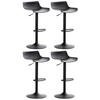 BARHOCKER 4er Set höhenverstellbar Schwarz JUTO - Kunststoff, 68,5-94x43x44cm - Schwarz, Kunststoff/Metall (43/75/44cm) - DELUKE
