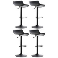 BARHOCKER 4er Set höhenverstellbar Schwarz JUTO - Kunststoff, 68,5-94x43x44cm - Schwarz, Kunststoff/Metall (43/75/44cm) - DELUKE