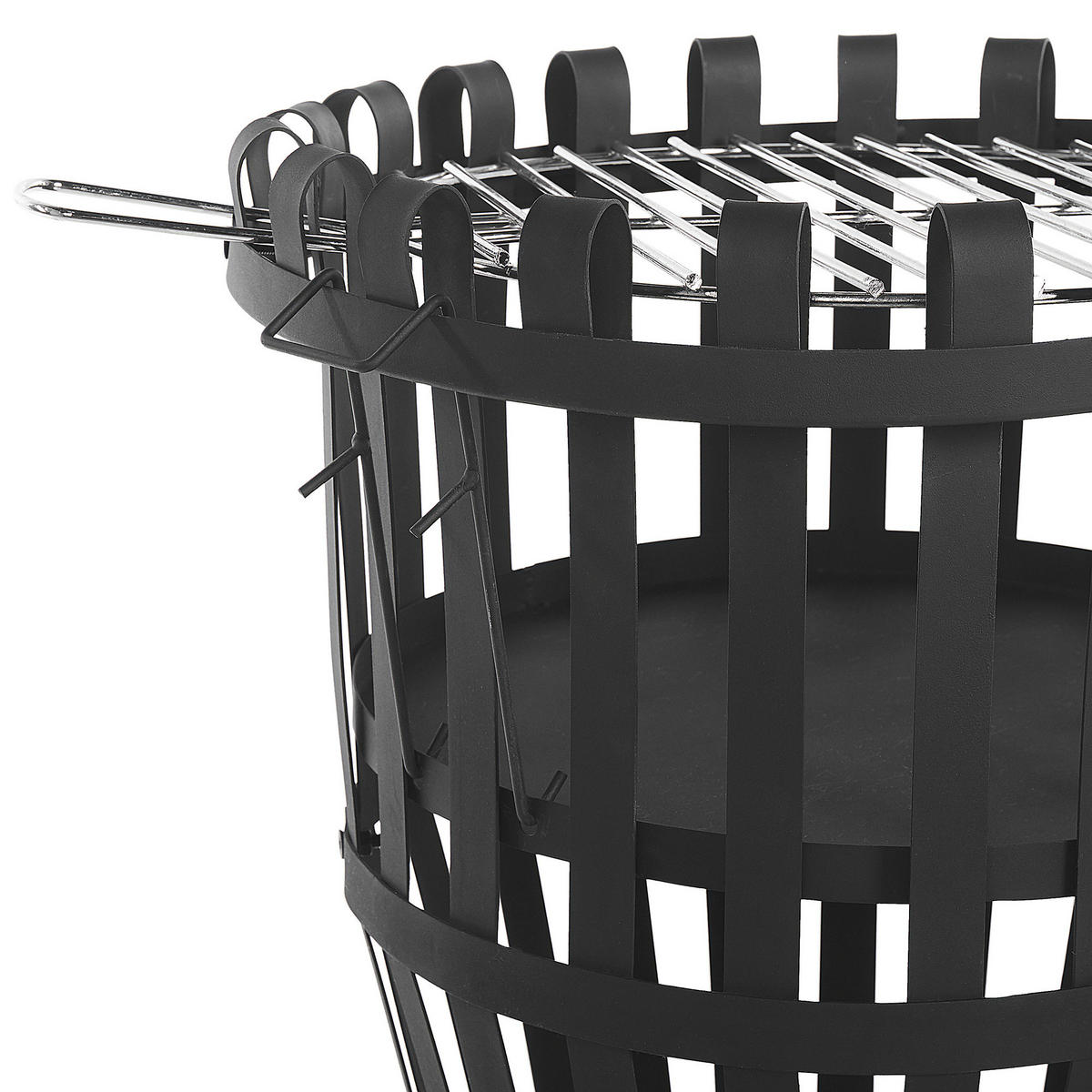 FEUERSTELLE Stahl schwarz rund mit Bodenplatte Pulo - Schwarz, Metall (49/72/49cm)