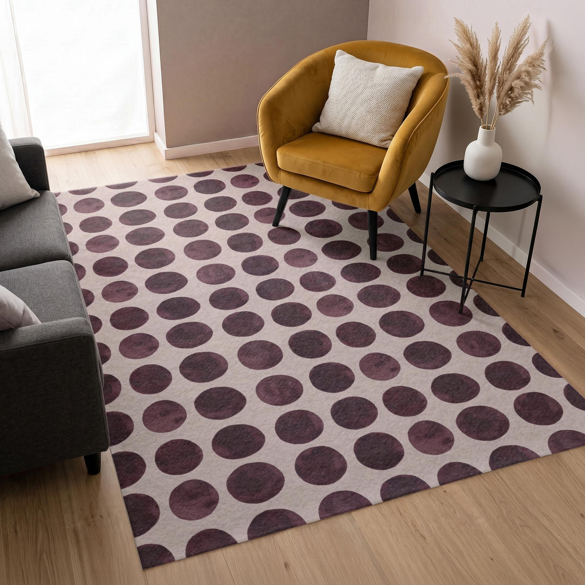 KOBERCE - Bodky - Vzor - Hnedý - 140x200 cm - tmavohnedá, textil/plast (140/0.4cm) - OnlyWow