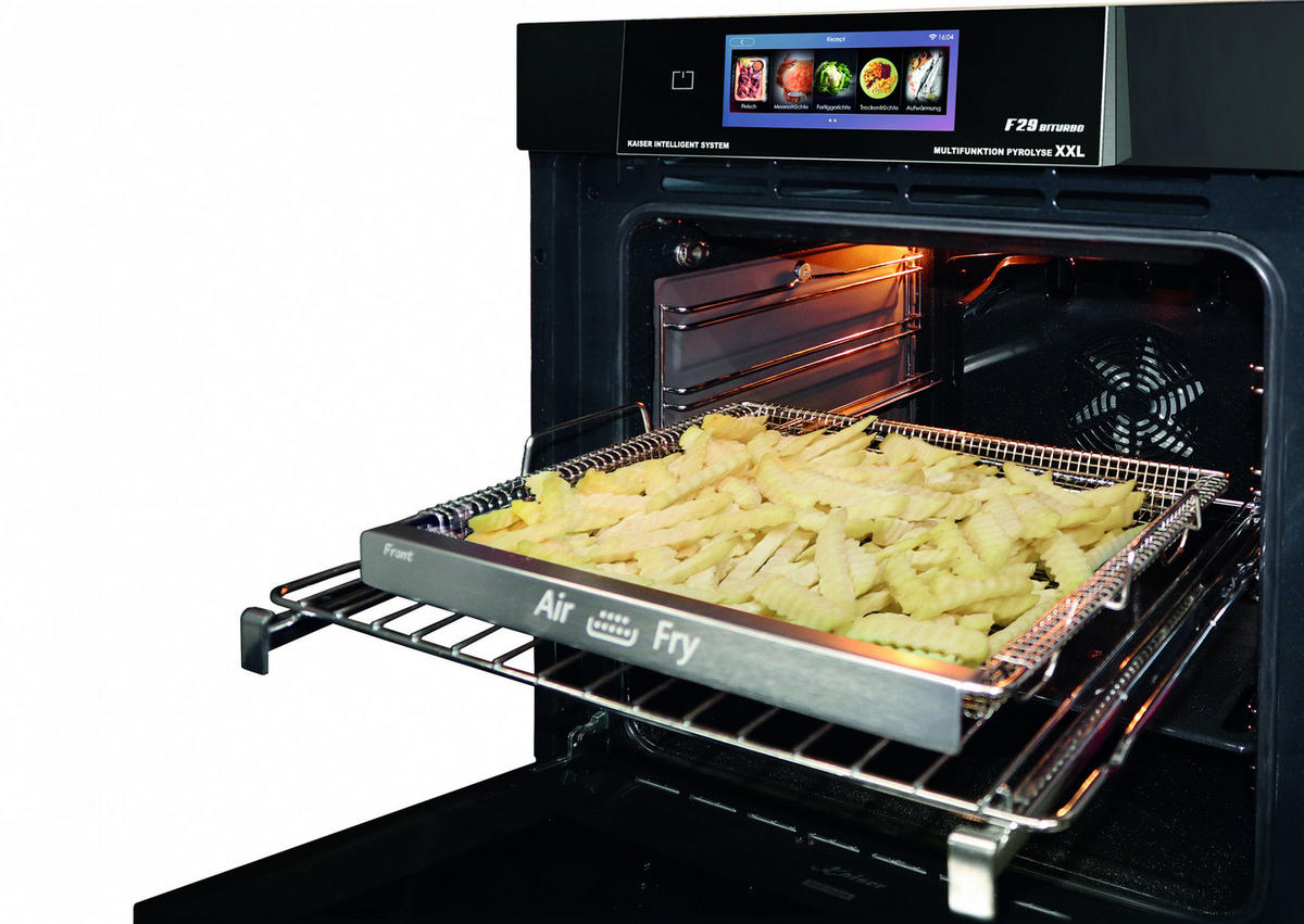 EINBAUBACKOFEN EH 6344 N, Schwarzes Glas, Pyrolyse und Dampfreinigung, 60cm - Schwarz, Metall (59.4/59.4/57.5cm) - Kaiser Küchengeräte