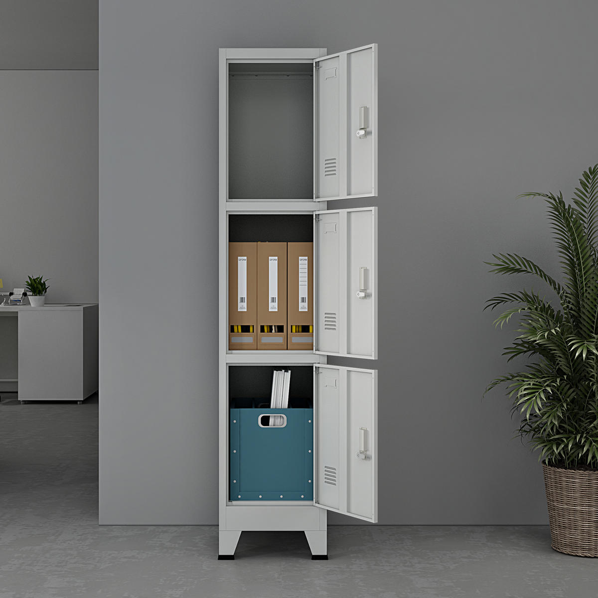 SPIND Joroinen - Grau, Metall (38/180/45cm) - [en.casa]