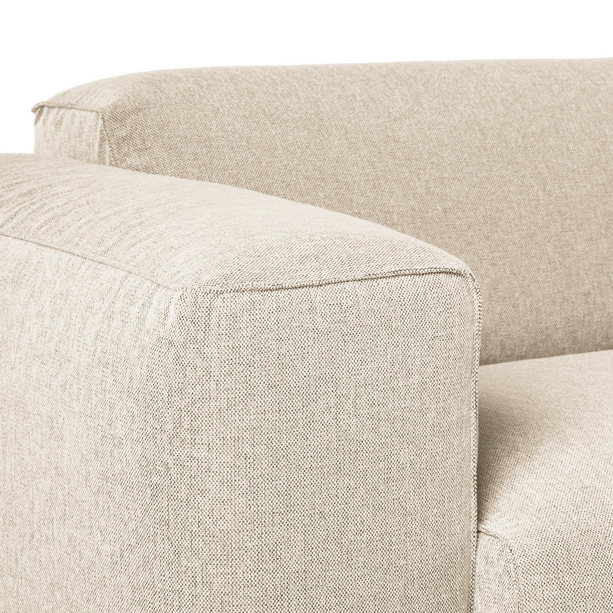 ECKSOFA mit Rundecke - Beige/Schwarz, Kunststoff/Textil (325/260cm) - home24