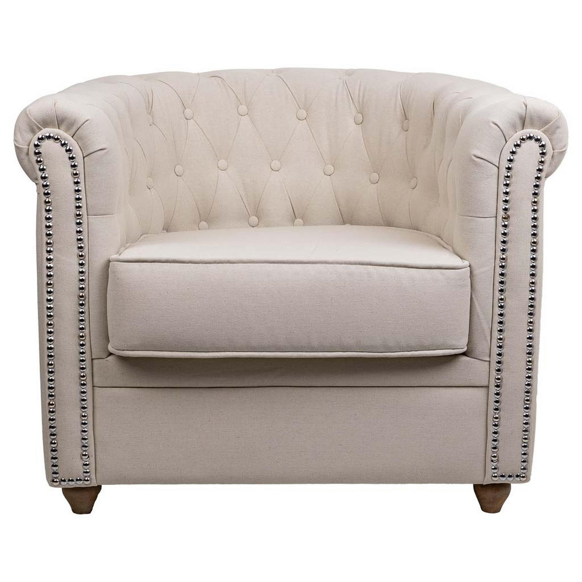 SESSEL gepolstert 80x80x48/72 cm - Beige, Naturmaterialen (80/72/80cm) - Wanderlust
