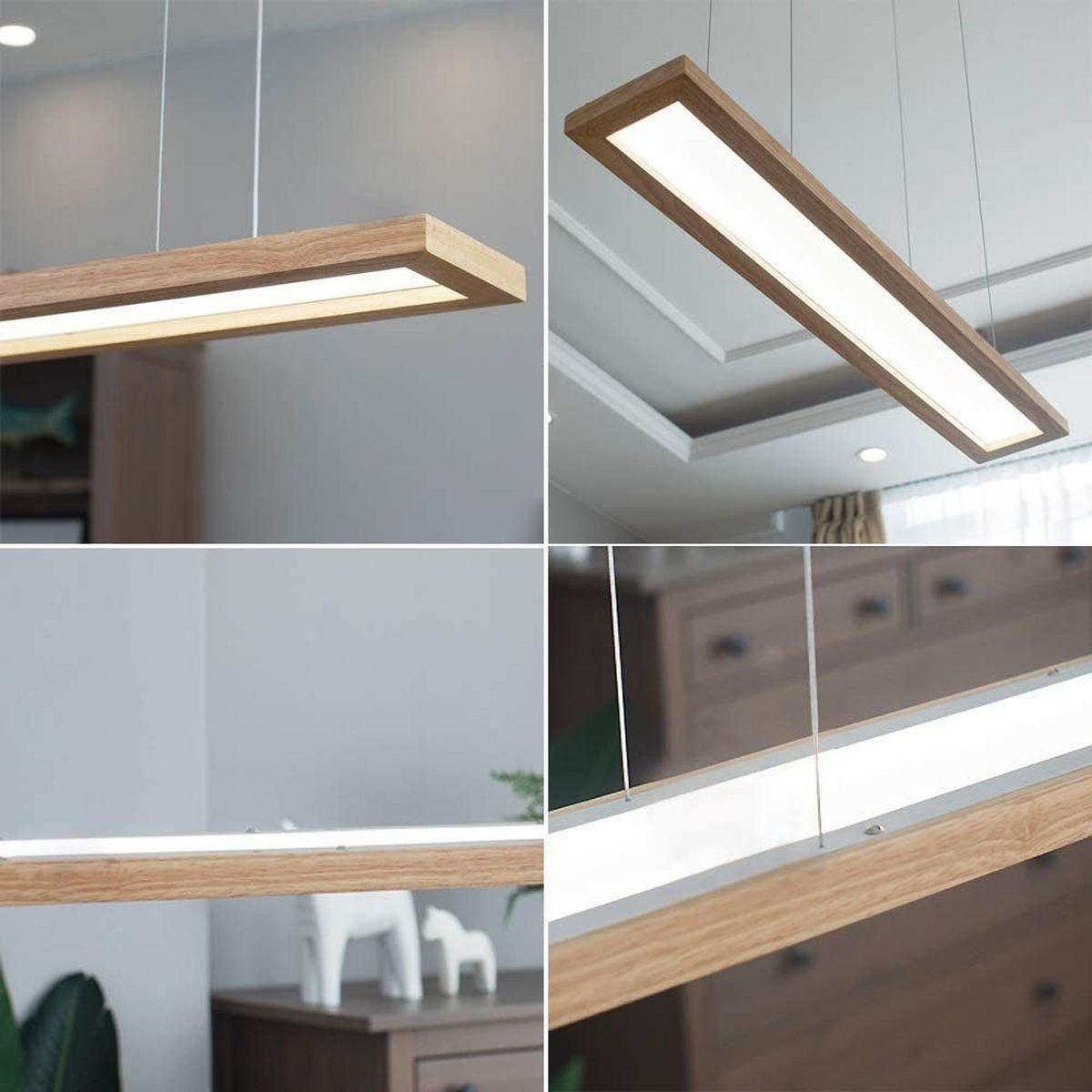 LED HÄNGELEUCHTE Zenobia 100/3/17 cm - Braun, Holz (100/3/17cm) - Nettlife