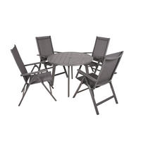 GARTEN-SITZGRUPPE Ute 5-teilig Gartenmöbel-Set - Anthrazit, Kunststoff - DELUKE