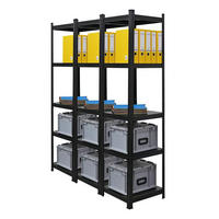 WOHNREGAL Ragnar 3er-Set mit 3x 180x45x45 cm Fachlast 100 kg Matt Schwarz - Schwarz, Metall (135/180/45cm) - PROREGAL