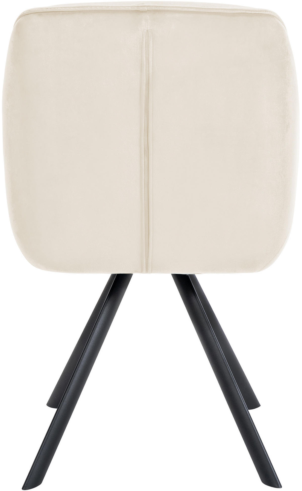 ARMLEHNENSTUHL Samt creme - Creme/Schwarz, Textil/Metall (57/90/63cm) - CLP