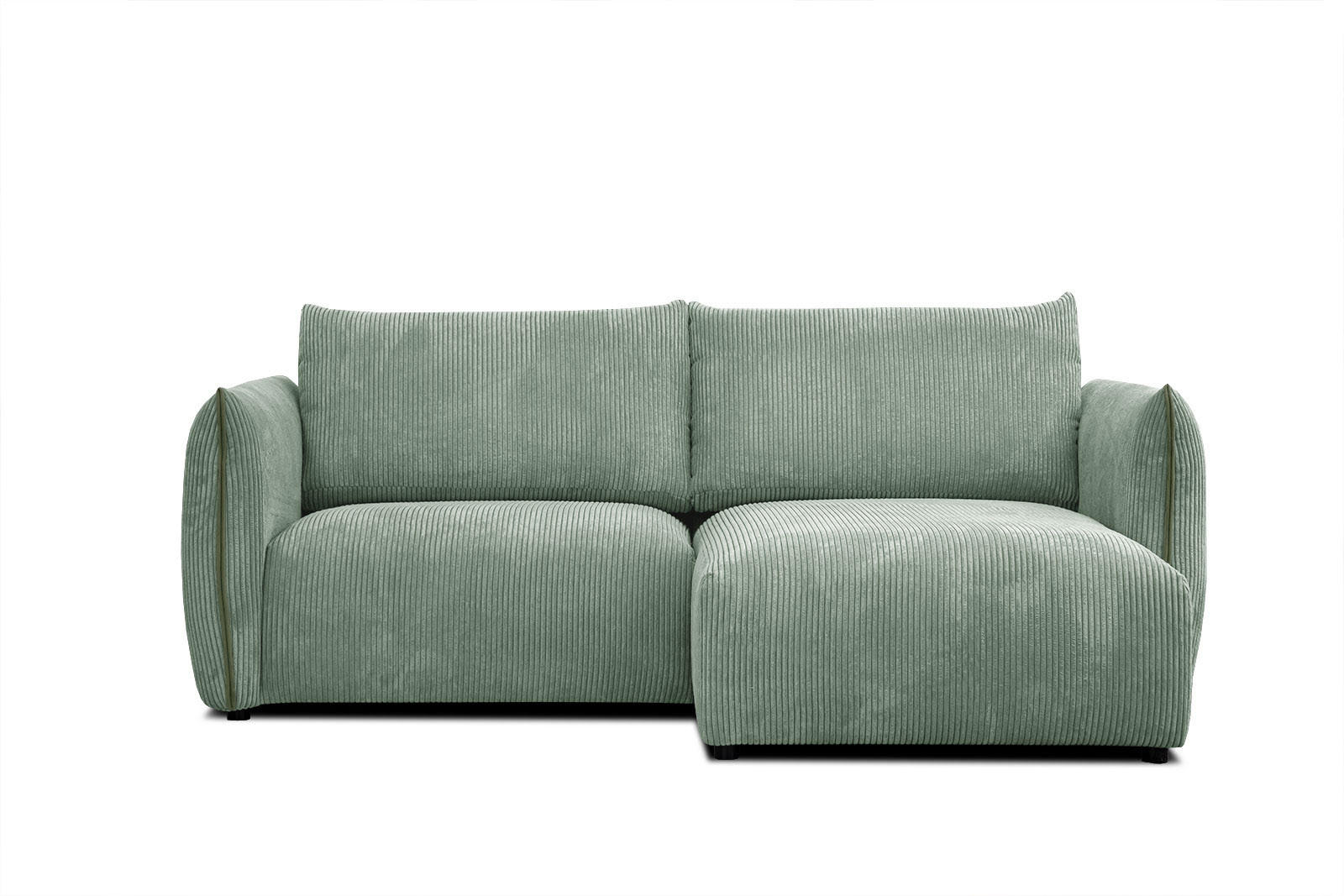 ECKSOFA TAUER 3-Sitzer, mintgrün - Schwarz/Mintgrün, Holzwerkstoff/Kunststoff (206/173cm) - Courtois Laville