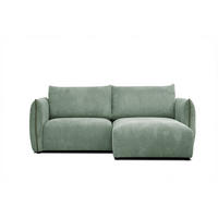 ECKSOFA TAUER 3-Sitzer, mintgrün - Schwarz/Mintgrün, Holzwerkstoff/Kunststoff (206/173cm) - Courtois Laville