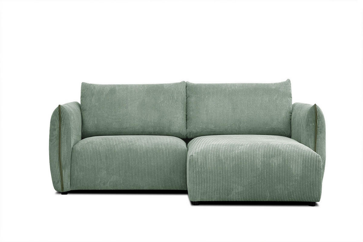 ECKSOFA TAUER 3-Sitzer, mintgrün - Schwarz/Mintgrün, Holzwerkstoff/Kunststoff (206/173cm) - Courtois Laville