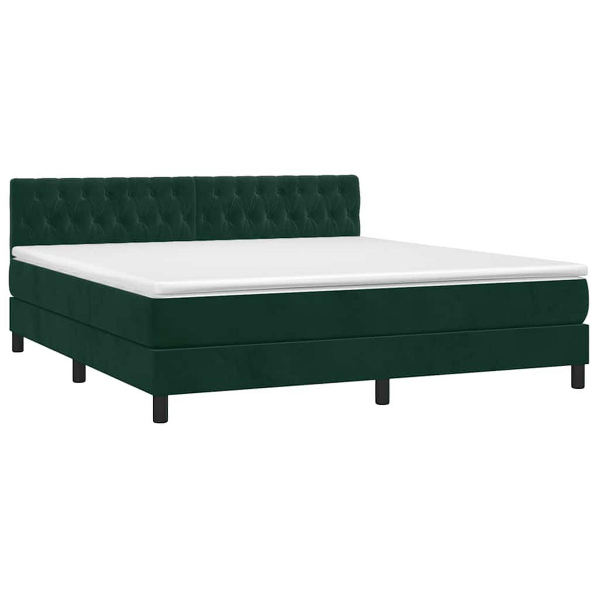 BOXSPRINGBETT Mit Matratze Dunkelgrün 180/200 Cm Samt - Grün, Textil (180/200cm) - vidaXL