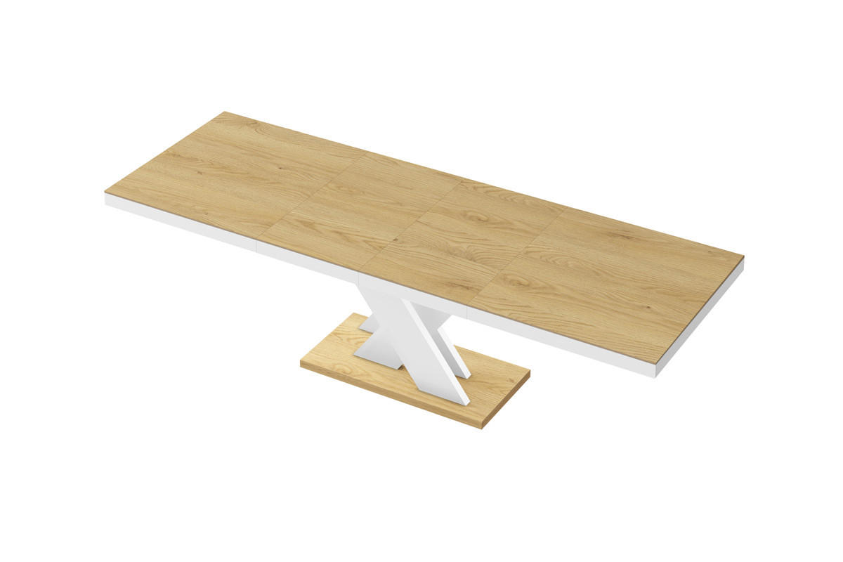 ESSTISCH Rechteckig Eiche Natur Weiß Hochglanz 120/89/75 cm - Weiß Hochglanz/Eichefarben, Holzwerkstoff (89/160/75cm) - designimpex